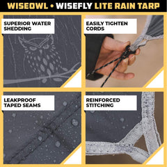 Wise Owl Outfitters ultralight tarp packs compactly for space-saving backpacking