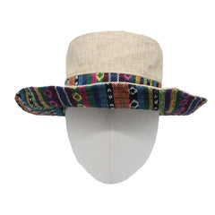 Collapsible beige Boonie hat folds flat for travel