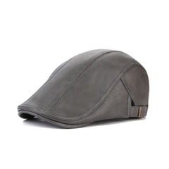 WITHMOONS Ivy Flat Cap grey front view for all-day outdoor comfort and style
