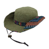 WITHMOONS men's wide brim boonie hat green front view for sun protection on hikes