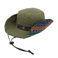 WITHMOONS men's wide brim boonie hat green front view for sun protection on hikes