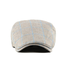 WITHMOONS unisex beige Newsboy cap, side view, complements outdoor looks.