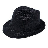 Withmoons sequins-fedora-front view highlights sparkle for events and costume wear