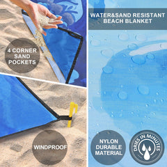 WIWIGO beach blanket folds compactly for easy carry and storage.