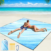 WIWIGO beach blanket folded in carry bag for easy travel