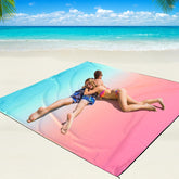 WIWIGO Beach Blanket folded compact for easy carry and storage.