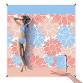 WIWIGO Beach Blanket sandproof front view ideal for family picnics on sunny shores