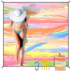 WIWIGO beach blanket large size, ideal for family picnics on the sand.
