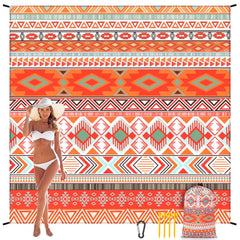 WIWIGO Beach Blanket sand pockets stabilize the mat on windy beaches