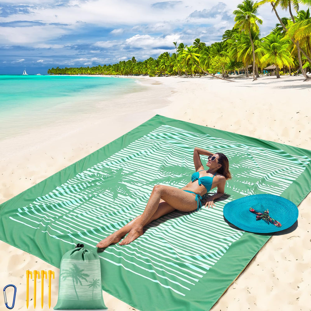 WIWIGO beach blanket-sandproof-surface stays clean on damp sand and dries quickly