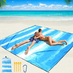 WIWIGO beach blanket setup provides spacious 10x9 ft coverage for family picnics