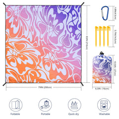 WIWIGO Beach Blanket spread out on sand for family use
