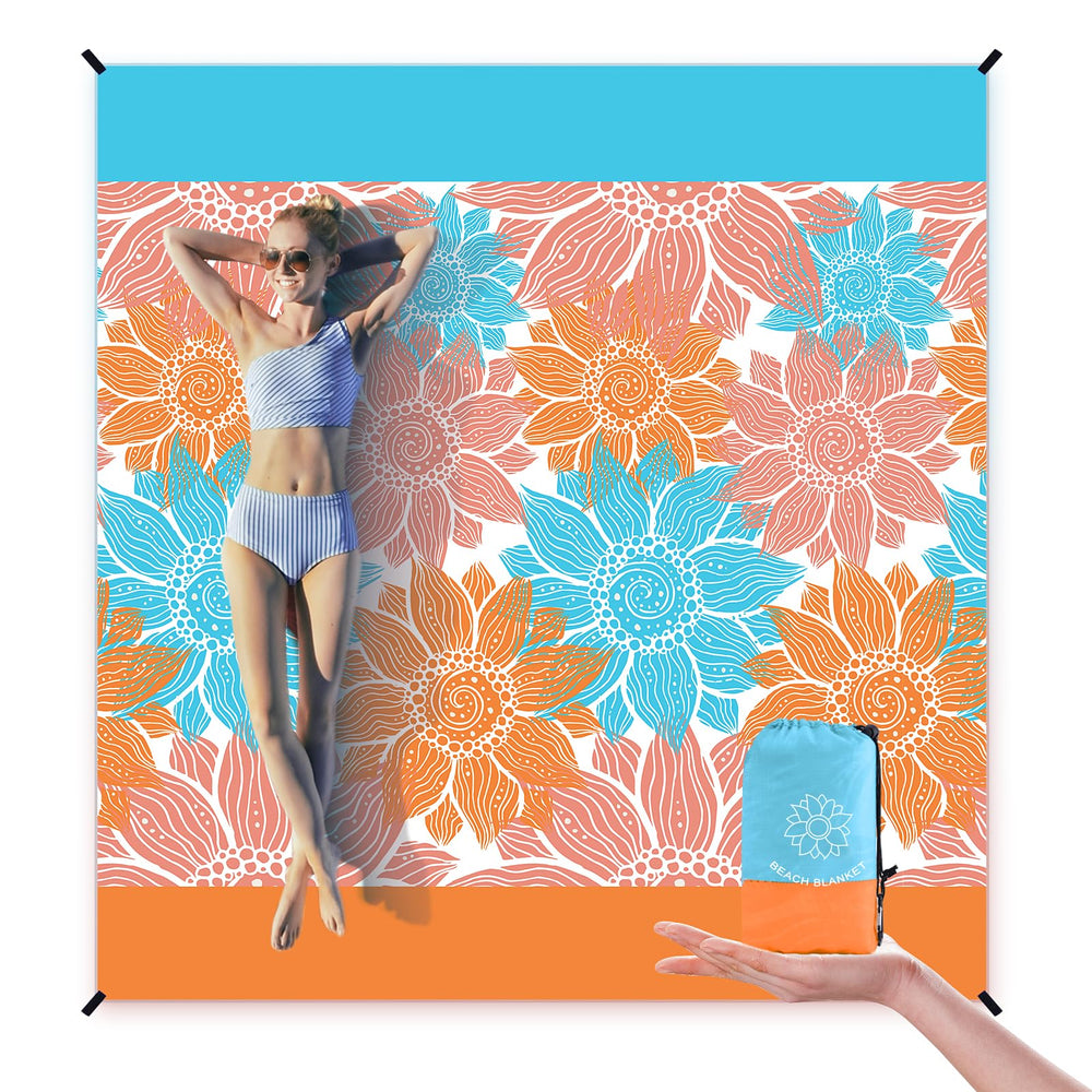 WIWIGO Beach Blanket sandproof on sand for stable shoreline setup