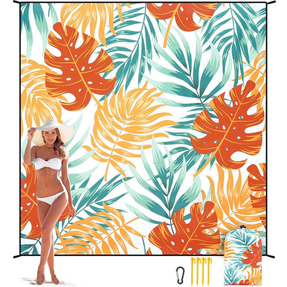 WIWIGO Beach Blanket sandproof surface keeps sand off for cleaner beach days