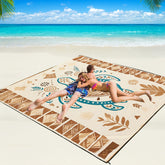 WIWIGO Beach Blanket waterproof layout shows spacious surface for family fun.