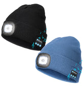 Wmcaps Bluetooth beanie with detachable LED light for hands-free illumination.
