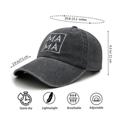 Wodeal Mama Hat for Women on a model, black adjustable cap