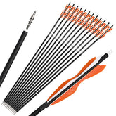 Wolfman 31” carbon arrows orange front view for durable practice and hunting sessions