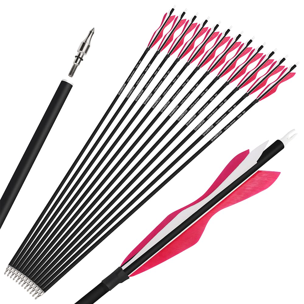Wolfman 31in carbon arrows with turkey feathers for stable flight.