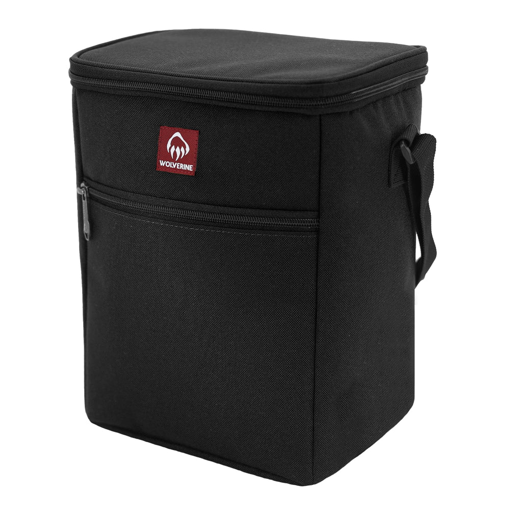 Wolverine 24 Can Cooler front view with rugged, water-resistant exterior for work sites.