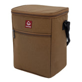 Wolverine Vertical 12 Can Cooler Chestnut front view shows durable fabric and roomy insulated space.