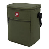 Wolverine Vertical 12 Can Cooler Olive front view with durable canvas and compact design.