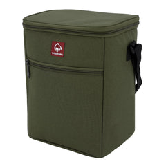 Wolverine Vertical 12 Can Cooler Olive front view with durable canvas and compact design.