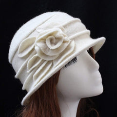Women Vintage Cloche Church Hat White ideal for winter wear and church events