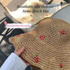 One-size adjustable straw hat with inner strap