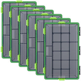 Wonderjune green waterproof tackle boxes provide durable outdoor storage.
