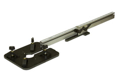 Woodhaven 3260 circle jig quick-set arm demonstrates effortless size adjustments.