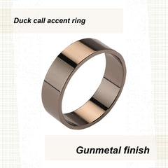 WoodRiver gun metal duck call accent band close-up shows refined finish