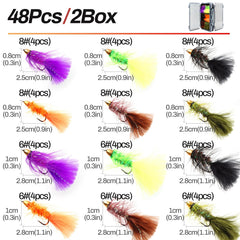 Assorted Woolly Bugger streamers with pattern variety