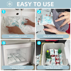 WORLD-BIO dry ice packs after freezing demonstrate long-lasting cold in transit.