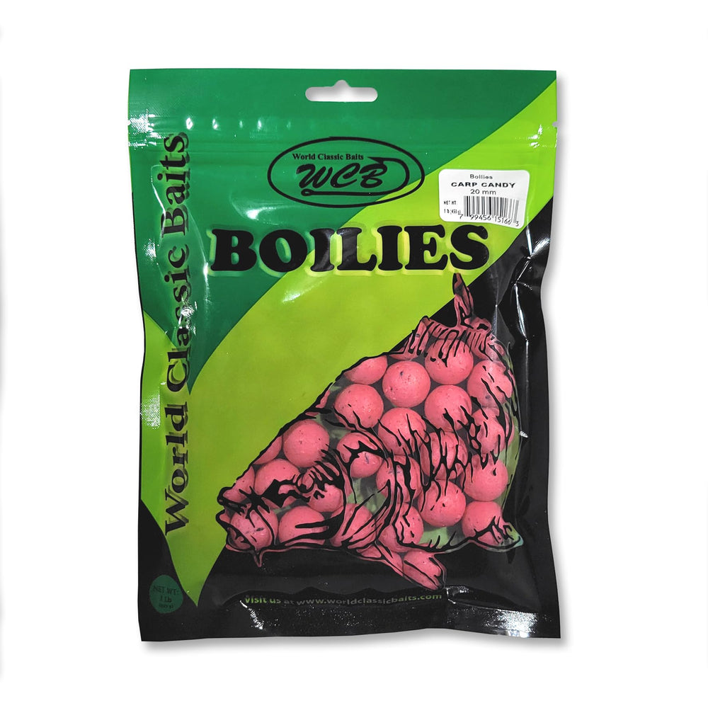 World Classic Baits Carp Candy 20mm boilies pack, fast-acting attractants for carp fishing.
