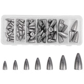 Worm fishing sinker weights kit with 83pc in selector case
