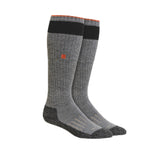 WORN merino hunting socks over-the-calf close-up shows secure fit for all-day wear