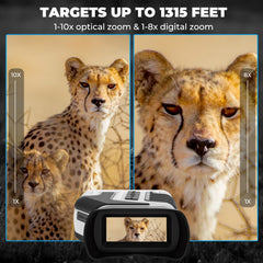 WOSPORTS dual-zoom 10x optical 8x digital captures detailed night scenes.