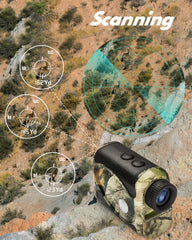WOSPORTS rangefinder ergonomic design fits comfortably in hand for scanning.