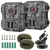 WOSPORTS mini trail camera front view with 24MP clarity for wildlife monitoring.