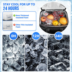 WOTOW Backpack Cooler inner insulation keeps drinks cool and snacks fresh for hours.