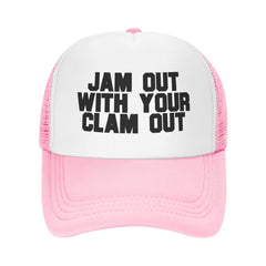 Wovotieh Jam Out with Your Clam Out Hat pink front view with sun protection and style