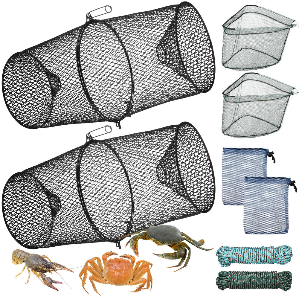 Wowangce two-set minnow traps made of metal