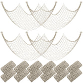 Wowangce fish netting 12-pack wall decor in white adds coastal charm to any room.