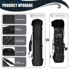Wowelife Fishing Rod Carrier Bag open compartments highlighting interior storage space