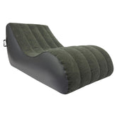 WPORDE air mattress S-shape sofa with pump, gray finish, ideal for camping.