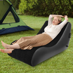 WPORDE inflatable chair with flocked surface offers soft lounging