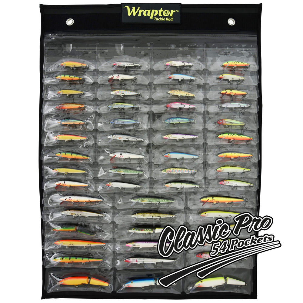 Wraptor Classic Pro 54 Pockets open layout for quick lure access.