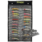 Wraptor Big Hitter opened view shows 24 clear pockets for easy lure organization.