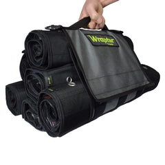 Wraptor Tackle Roll open layout reveals full organization space for quick tackle access.